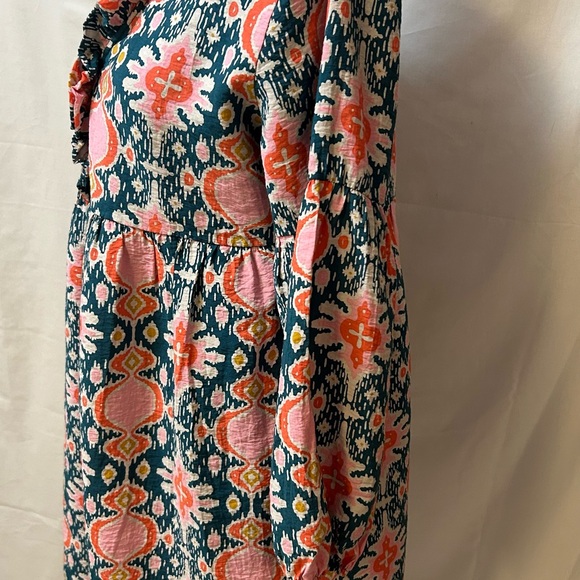 Vibrant Patterned Mini Dress with Ruffles - Picture 4 of 5